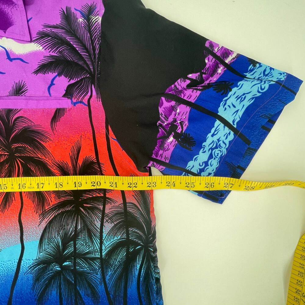 India Boutique Men's Hawaiian Button Down Shirt Short Sleeves, Sz M Beach *READ* - Picture 5 of 9